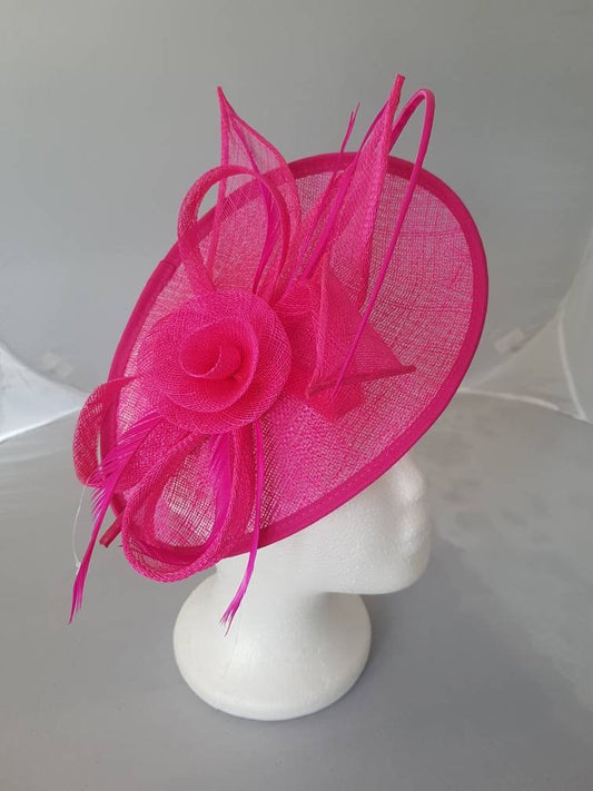 Hot Pink  Fascinator Hatinator with Band & Clip Weddings Races, Ascot, Kentucky Derby, Melbourne Cup