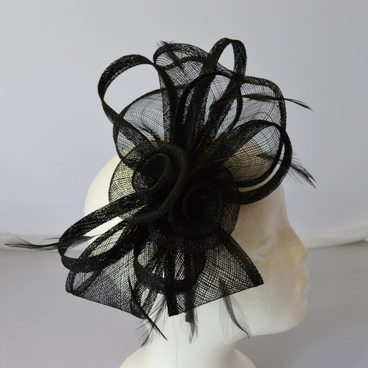 Black Fascinator Hatinator with Band & Clip Weddings Races, Ascot, Kentucky Derby, Melbourne Cup