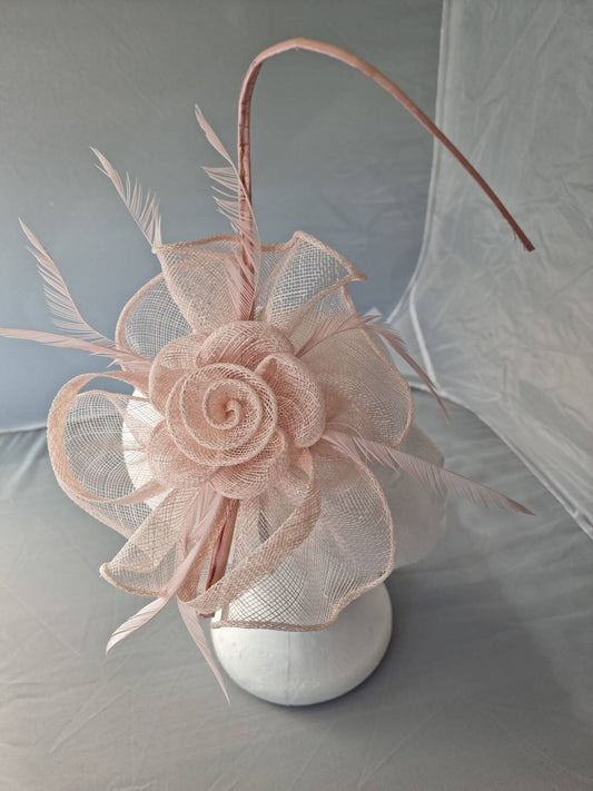 Light Pink Fascinator Hatinator with Band & Clip Weddings Races, Ascot, Kentucky Derby, Melbourne Cup