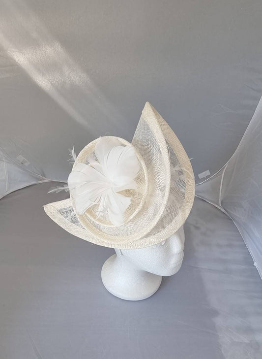 Cream Fascinator Hatinator with Band & Clip Weddings Races, Ascot, Kentucky Derby, Melbourne Cup