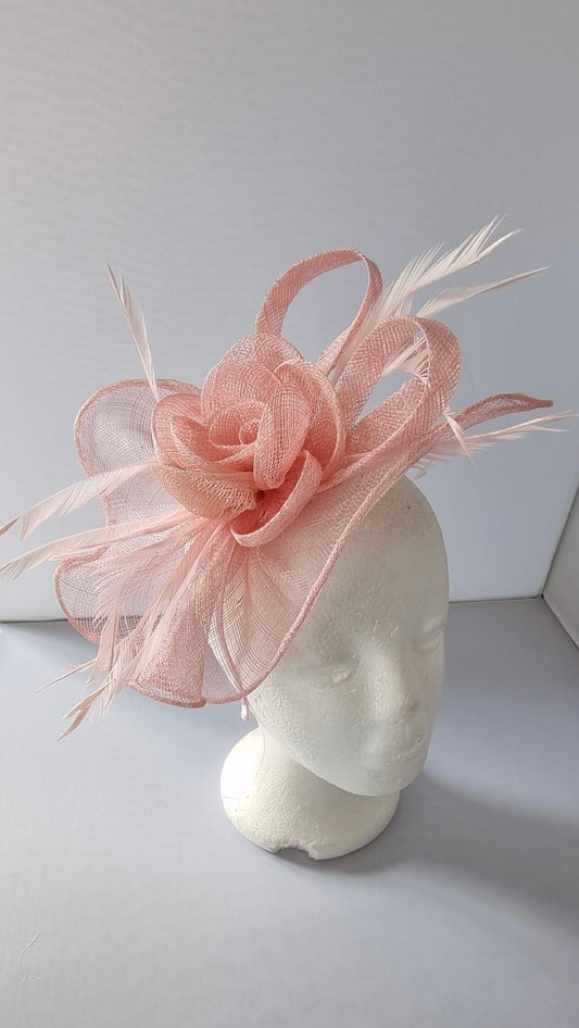 Light Pink,Pink Fascinator Hatinator with Band & Clip Weddings Races, Ascot, Kentucky Derby, Melbourne Cup