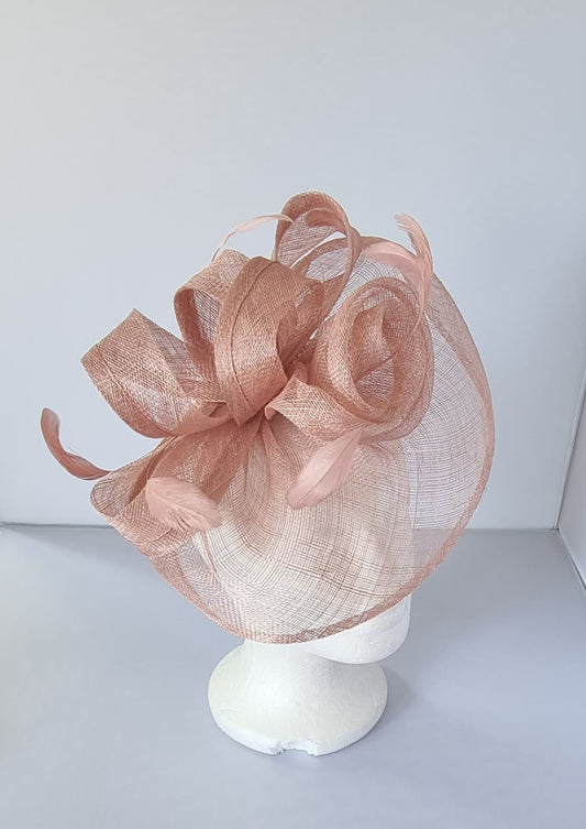 Blush Pink Colour Fascinator Hatinator with Band & Clip Weddings Races, Ascot, Kentucky Derby, Melbourne Cup